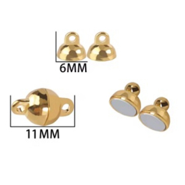 magneetsluiting voor armband rond goudkleur 2 stuks