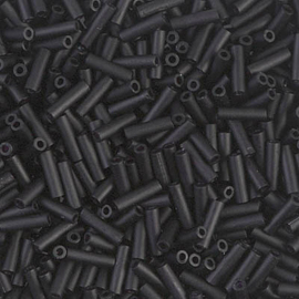 Miyuki Bugles # 2 - 6 x 1,7 mm BGL2-0401F Black Opaque Matte ( 10 gram )