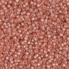 Miyuki rocailles 11-0642 Silverlined Dyed  Alabaster Salmon (10 gram)