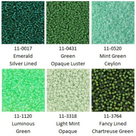 Miyuki assortiment MR11/0 Green-1