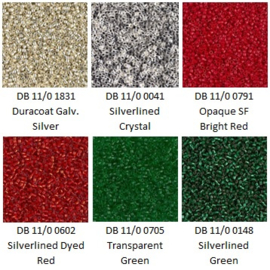 Miyuki assortiment Delica 11/0 Christmas Silver