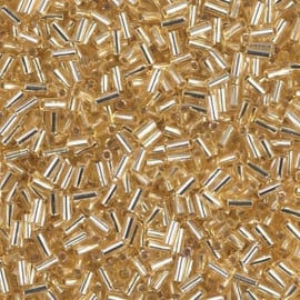 Miyuki Bugles #1 - 3 x 1,5 mm BGL1- 0003 Gold Silver Lined ( 5 gram )