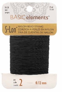 S-Lon Rijgkoord - Bead String Nr. 2 (0,12 mm) Black 26 yard - 23,7 meter