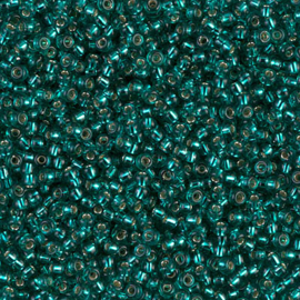 Miyuki rocailles 11/0 2425 Teal Silver Lined (10 gram)