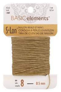 S-Lon Rijgkoord - Bead String Nr. 8 (0,5 mm) Khaki 12 yard - 10,9 meter