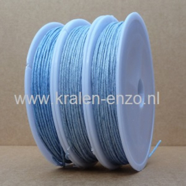 waxkoord 1 mm katoen licht blauw 20 meter