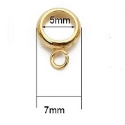 Hanger voor (leder-) koord 5 mm goudkleur 6 stuks