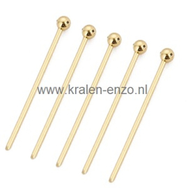 Ball Head Pins RVS goudkleur 30 mm 20 stuks