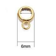 Hanger voor (leder-) koord 4 mm goudkleur 6 stuks