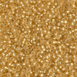 Miyuki rocailles 11-1902 Semi Frosted Silver Lined Gold (10 gram)