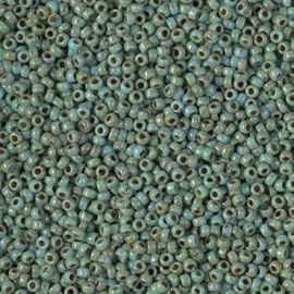Miyuki rocailles 15-4514 Opaque Turquoise Blue Picasso (5 gram)