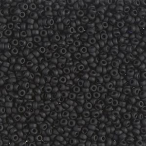 Miyuki rocailles 11/0 0401F Black Opaque Matte (50 gram)