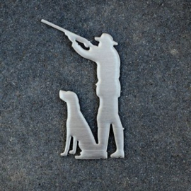 Autosticker RVS Prologo jager met hond