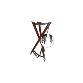 Stoel 3-poot leer hoog 65cm