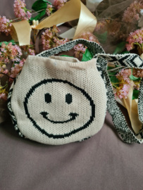 Schoudertas Smiley - creme-