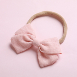 Haarband met strik - roze-