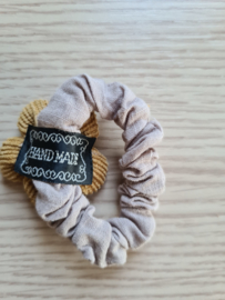 Haar scrunchie Bloem - geel -