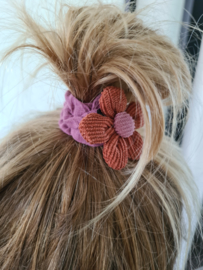 Haar crunchie Bloem -  oranje -