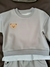 Sweater en broek Beertje - crème-