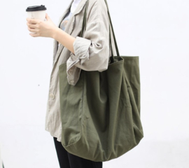 Canvas totebag - groen -