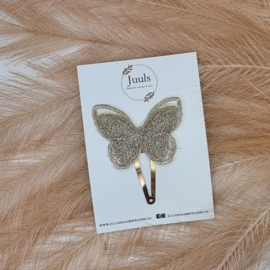 Hair clip butterfly Champagne