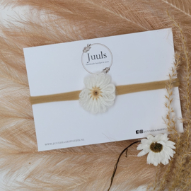 Hair band wool flower Off White
