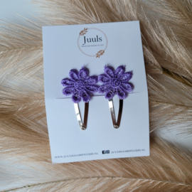 Hair clip flower Purple