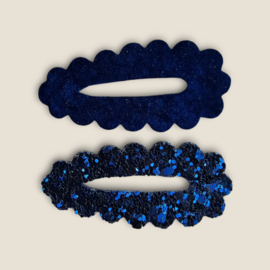 Sparkle Collection Hairclip Florien velvet blue & glitter