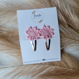Hair clip flower Pink