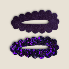 Sparkle Collection Hairclip Florien velvet purple & glitter