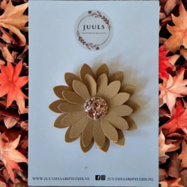 Haarspeldje autumn big flower beige nude