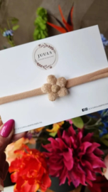 Haarband nude wol flower Créme