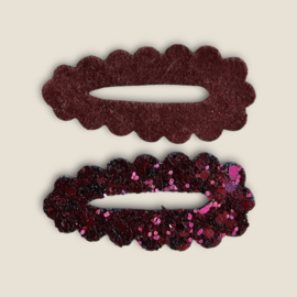 Sparkle Collection Hairclip Florien velvet bordeaux & glitter