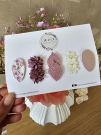Haarspeldje anti slip set mauve flowers