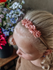 Diadeem leren Bloem Pink