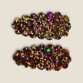 Sparkle Collection Hairclip Florien brown/pink/gold glitter