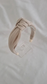 Headband ribbed beige