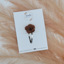 Hair clip Rose Brown