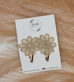 Hair clip Flower Gold big