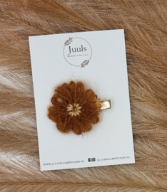 Hair clip Wol flower Brown