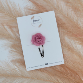 Hair clip Rose dark Pink