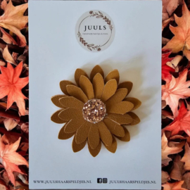 Haarspeldje autumn big flower brown