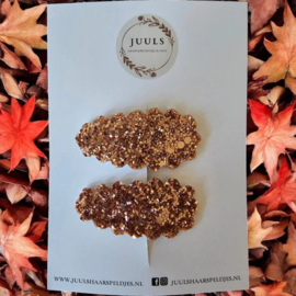 Haarspeldje Florien glitter brown
