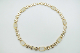 18K vergulde plaat ketting. (iced)