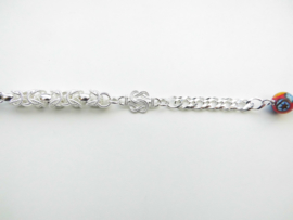Zilveren alakondre ketting. (70 cm)