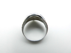 Zilveren muntje ring.