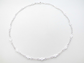 Zilveren mattenkloppertjes-lontai baby/kinder ketting.