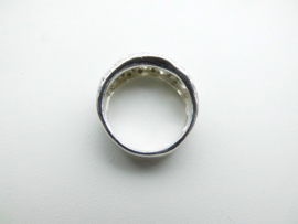Zilveren hartjes ring.