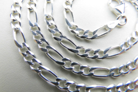 Zilveren figaro ketting (50 cm)
