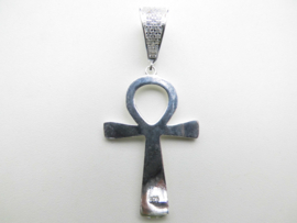 Zilveren anch kruis hanger.